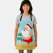 Santa at beach cartoon schürze (Insitu)