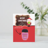 Santa at Chalkboard, Personalisierte Giftkarten Einladung (Stehend Vorderseite)