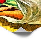 Santa at Window mit Tasche Spielzeug Poster (Ecke)