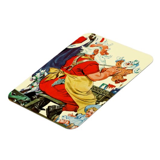 Santa at Work Magnet (Linke Seite)