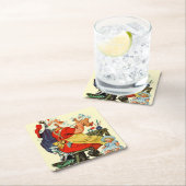 Santa at Work Rechteckiger Pappuntersetzer (Vor Ort)