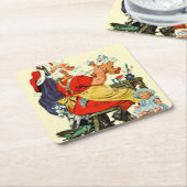 Santa at Work Rechteckiger Pappuntersetzer (angewinkelt)