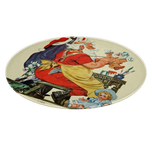 Santa at Work Schneidebrett (Ecke)