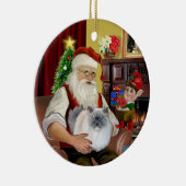 Santa at Zuhause - Himalaya-Katze (#5 - blaues Sah Keramikornament (Rechts)