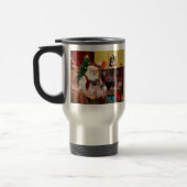 Santa at Zuhause - Mops (zwei) Reisebecher (Links)