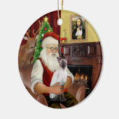 Santa at Zuhause - Schokolade Point Siamese Keramikornament (Links)