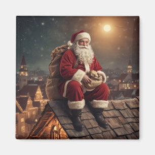 Santa auf dem Dach Magnet