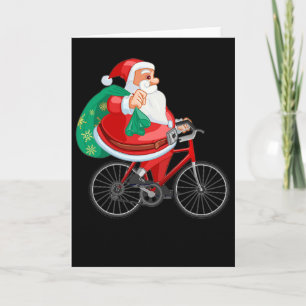 Santa auf dem Fahrrad Karte