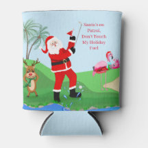 Santa auf dem Golfplatz mit Cocktail Funny Xmas