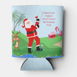Santa auf dem Golfplatz mit Cocktail Funny Xmas Dosenkühler