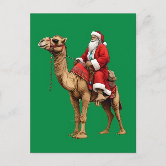Santa auf dem Kamel Postkarte (Vorderseite)