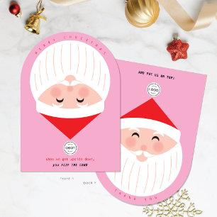 Santa auf dem Kopf Corporate Pink Weihnachtskarte Einladung