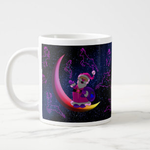 Santa auf dem Mond Jumbo Tasse für jeden Tag