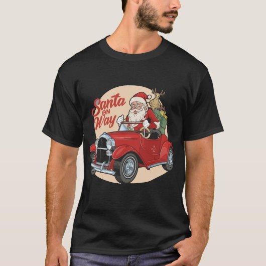 Santa auf dem Weg T-Shirt (Vorderseite)