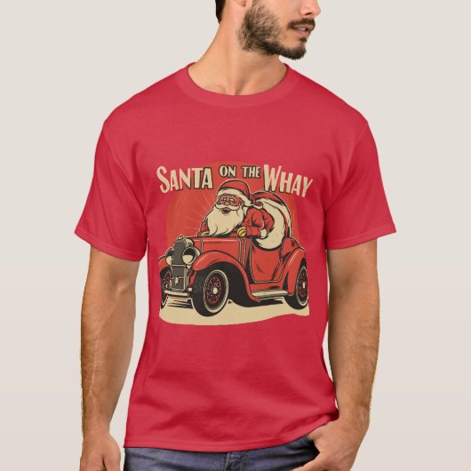 Santa auf dem Weg T-Shirt (Vorderseite)