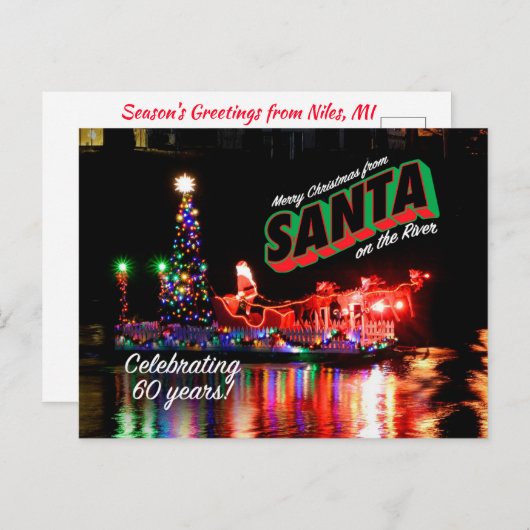 Santa auf der Postkarte 2 (Vorne/Hinten)