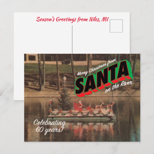 Santa auf der Postkarte 3 (Vorne/Hinten)