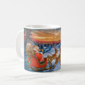 Santa auf der Straße Kaffeetasse (Vorderseite Links)