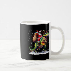 Santa auf Dinosaurier T Rex Weihnachten Jungen Män Kaffeetasse