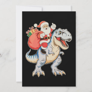 Santa auf Dinosaurier T Rex Weihnachten Xmas Ferie