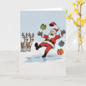 Santa auf dünnem Eis Karte (Gelbe Blume)