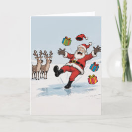 Santa auf dünnem Eis Karte