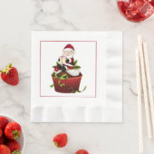 Santa auf einem Cupcake Weihnachtsbuch Napkins Serviette (Beispiel)