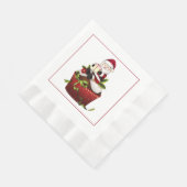 Santa auf einem Cupcake Weihnachtsbuch Napkins Serviette (Ecke)