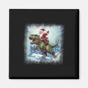 Santa auf einem Dinosaurier T-Rex Reitet Lustiges  Magnet
