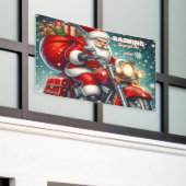 Santa auf einem Motorrad Banner (Äußeres Gebäude)