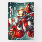 Santa auf einem Motorrad Banner (Vertikal)