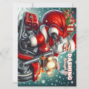 Santa auf einem Motorrad Feiertagskarte
