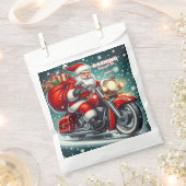 Santa auf einem Motorrad Geschenktütchen (Ausgeschnitten)