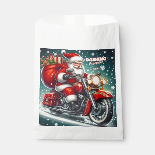 Santa auf einem Motorrad Geschenktütchen (Vorderseite)