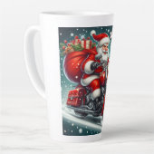 Santa auf einem Motorrad Milchtasse (Linke Ecke)