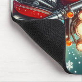 Santa auf einem Motorrad Mousepad (Ecke)