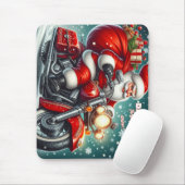 Santa auf einem Motorrad Mousepad (Mit Mouse)