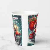 Santa auf einem Motorrad Pappbecher (Links)