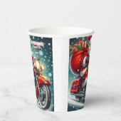 Santa auf einem Motorrad Pappbecher (Rechts)