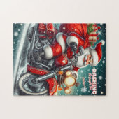 Santa auf einem Motorrad Puzzle (Horizontal)