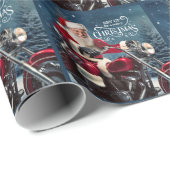 Santa auf einem Motorrad Rev Up für ein frohes Wei Geschenkpapier (Rolleneckpunkt)