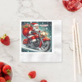Santa auf einem Motorrad Serviette (Beispiel)