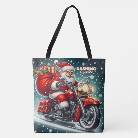 Santa auf einem Motorrad Tasche (Vorderseite)