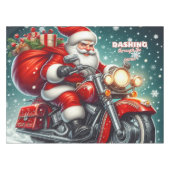 Santa auf einem Motorrad Tischdecke (Vorderseite (Horizontal))