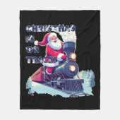 Santa auf einem Zug Fleecedecke (Vorderseite)