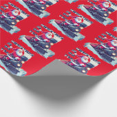 Santa auf einem Zug Geschenkpapier (Ecke)