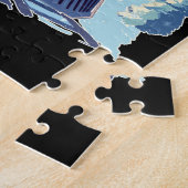Santa auf einem Zug Puzzle (Seite)