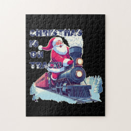 Santa auf einem Zug Puzzle
