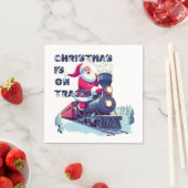 Santa auf einem Zug Serviette (Beispiel)