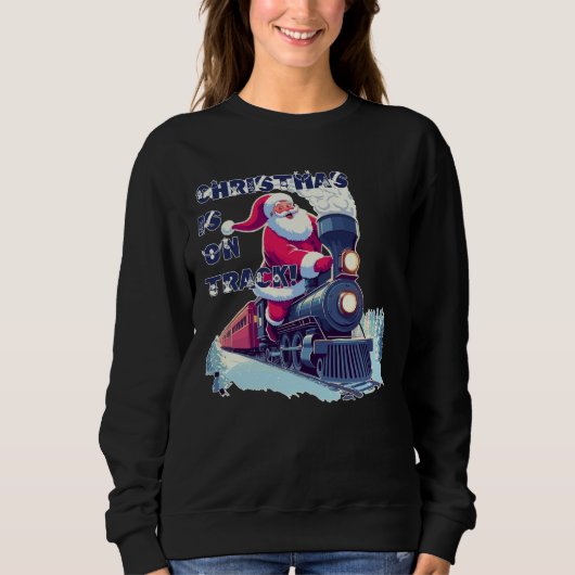 Santa auf einem Zug Sweatshirt (Vorderseite)